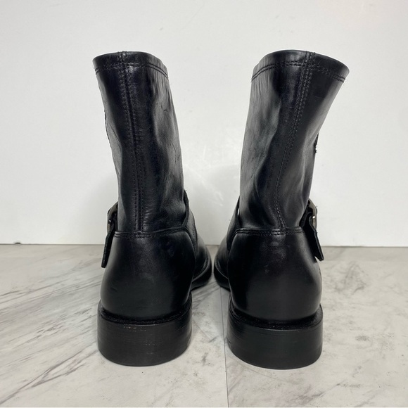 New! Frye Natalie Engineer Black Short Leather Boot 5 1/2 - Picture 3 of 13